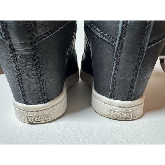 ASH Black Cool Ter Wedge Leather Sneakers Women’s 40 Retro Y2K Shoes - Picture 9 of 10